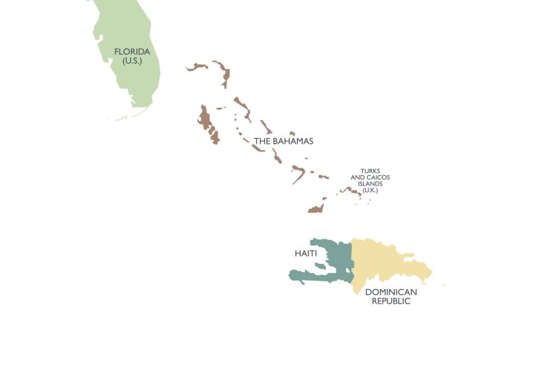 Caribbean map routes